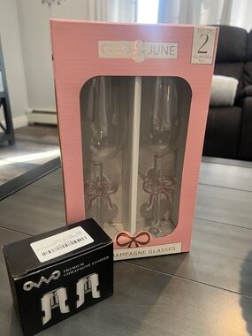 Cleo & June Pink Champagne Flutes - Set of 2